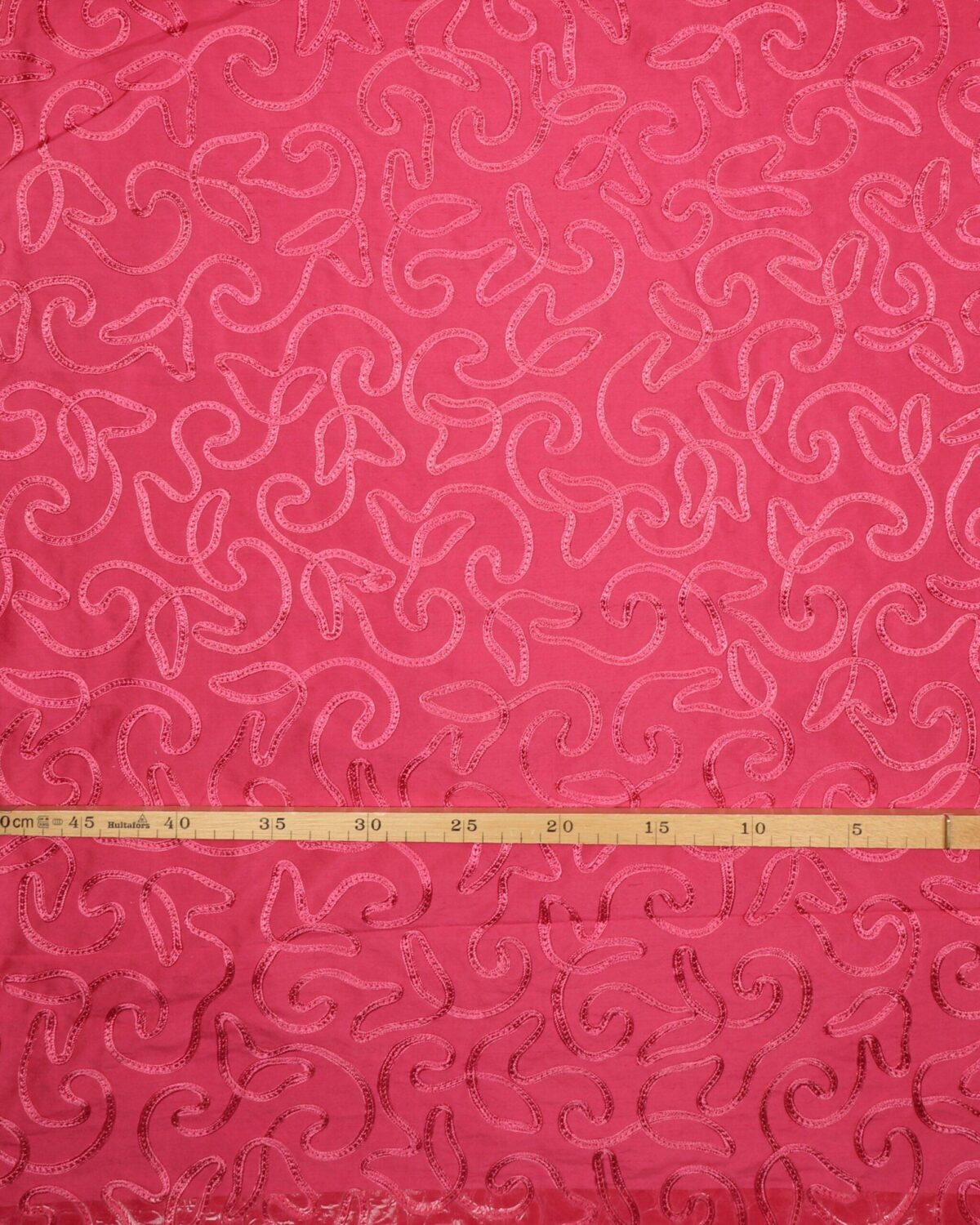 Pink m. påsyet mønster - Thaisilke - Billede 3