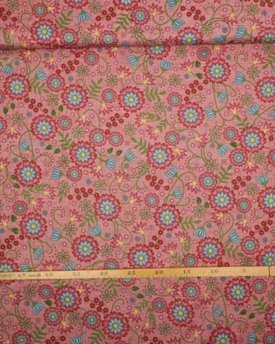 Flower & vine, blomster på rosa - Patchwork 7 Flower & vine, blomster på rosa - Patchwork