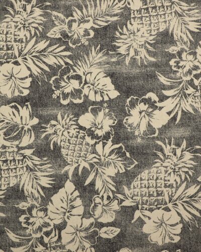 Ananas og blomster - Patchwork (twillvævet)