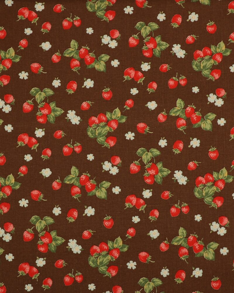 Jordbær på brun - Patchwork - Info mangler