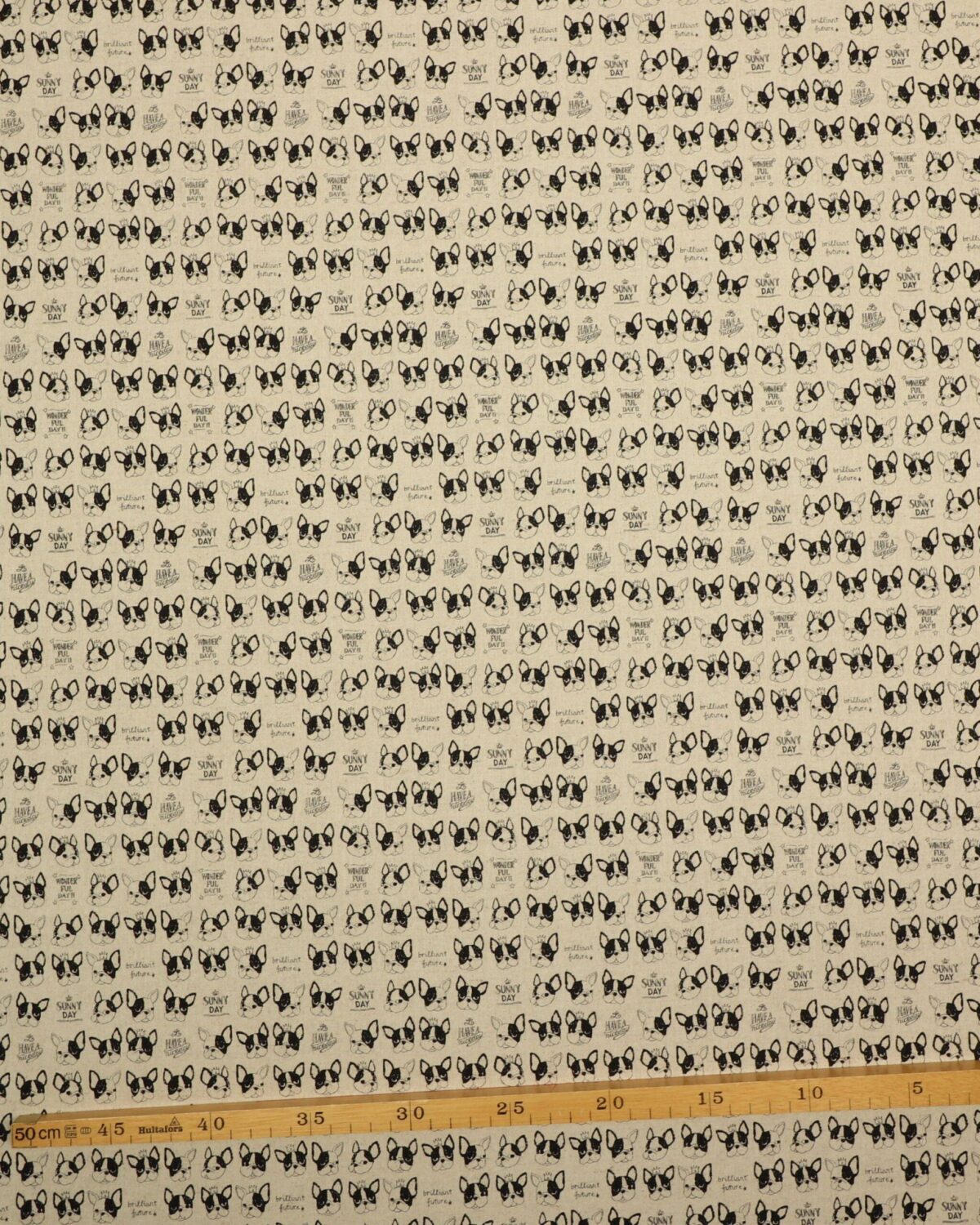 Trèfle fra Kokka, hund og tekst - Patchwork - Billede 3