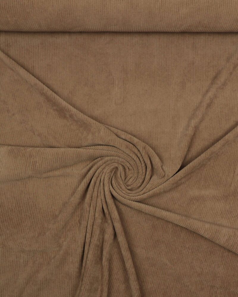 Riflet stræk velour - Beige