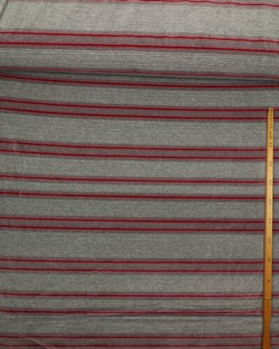 Riflet stræk velour - striber grå/pink 7 Riflet stræk velour - striber grå/pink