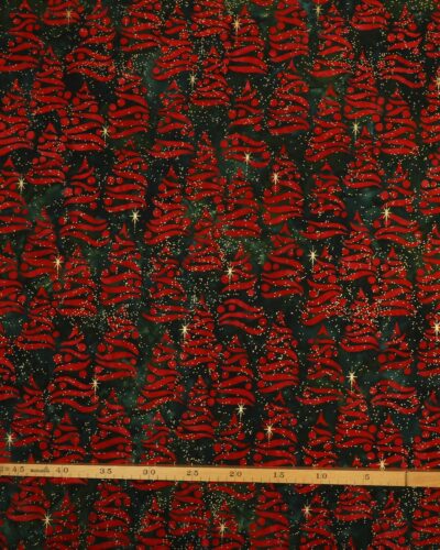 Holiday moments, røde træer - Patchwork (Balistof)