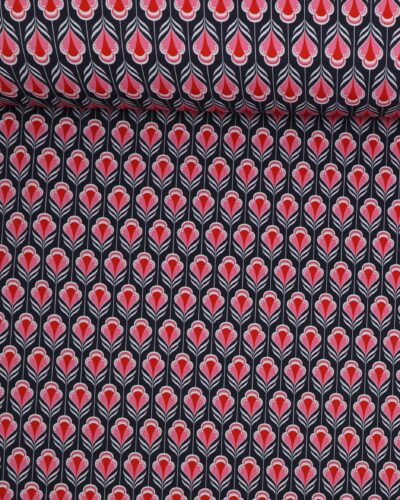 Pink blomstermønster på blå bundfarve - Softshell