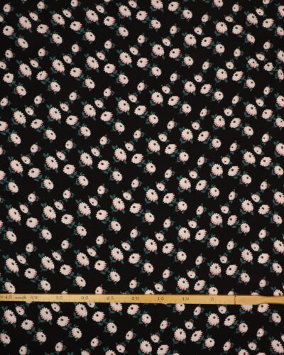 Små blomster på sort - Viskose 7 Små blomster på sort - Viskose