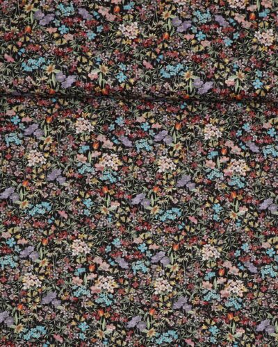 Engblomster på sort - Patchwork