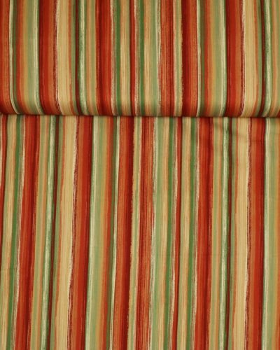 Striber, rødbrun/grøn/gylden - Patchwork