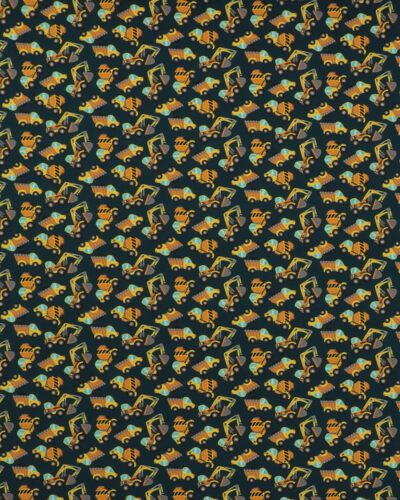 Arbejdsvogne på mørk petrol bund - Jersey