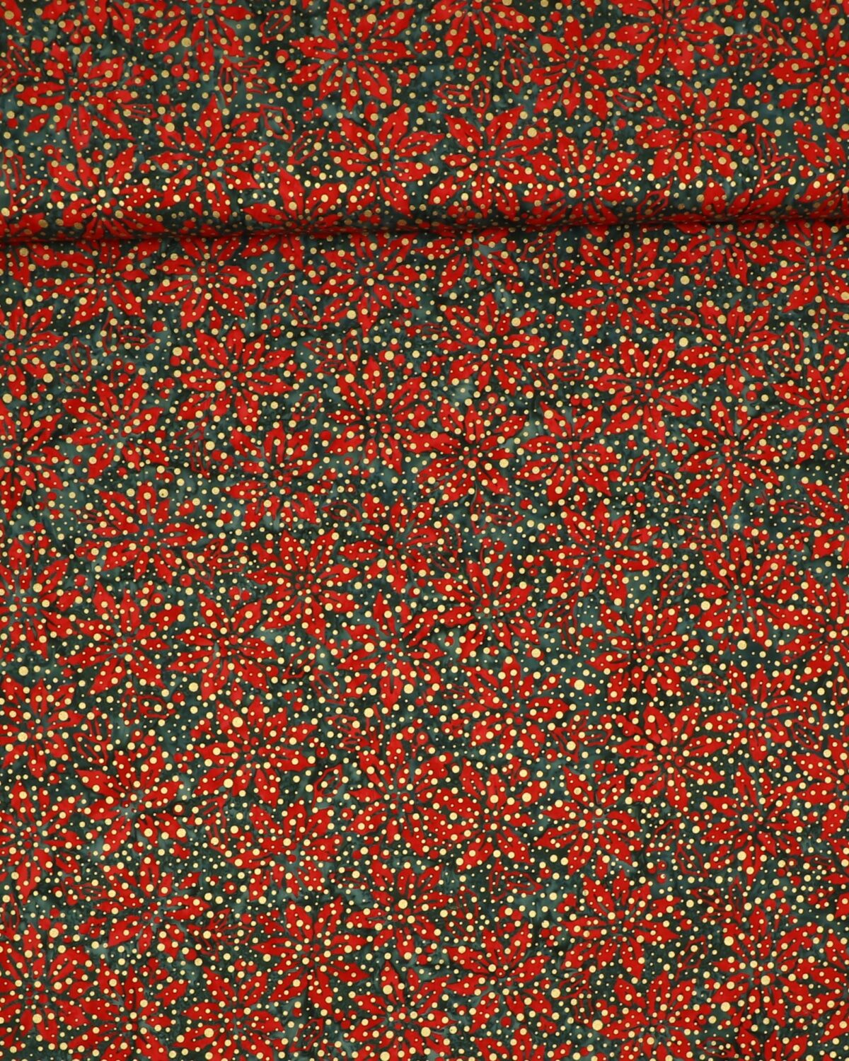 Holiday moments, røde julestjerner - Patchwork (Balistof)