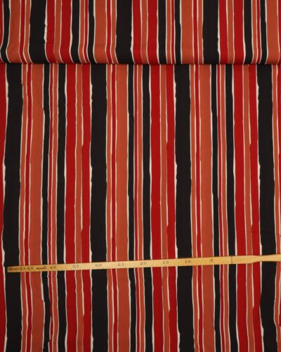 Sort/hvid/rød/lys tegl - Viskose