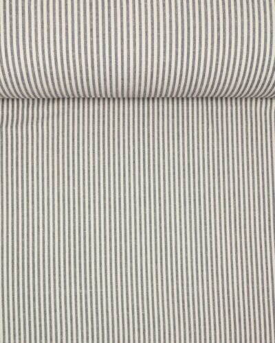 Blå/offwhite striber, 5 mm - Boligtekstil (bæredygtigt)