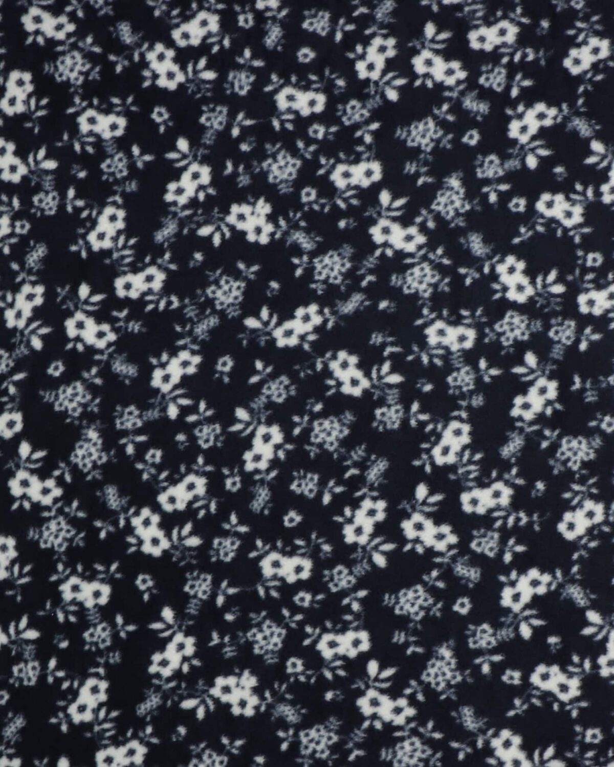Hvide blomster på mørkeblå  - Fleece - Billede 2