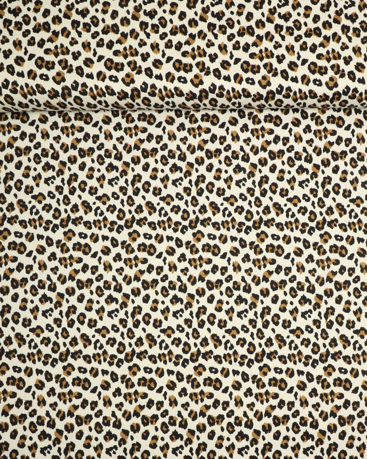 Gepard prikker på hvid - Twill m. stræk