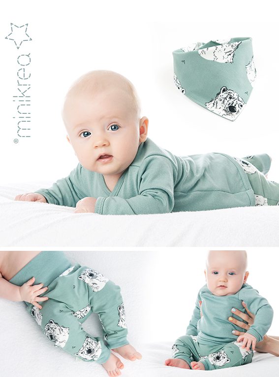 Babysæt med hagesmæk str.0-2 år - Minikrea 11430 - Minikrea