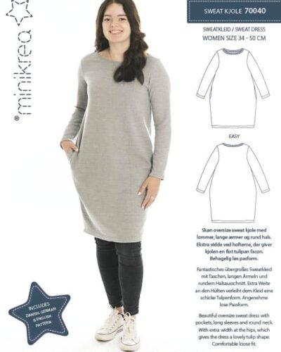 Sweat Kjole str. 34-50 - Minikrea 70040