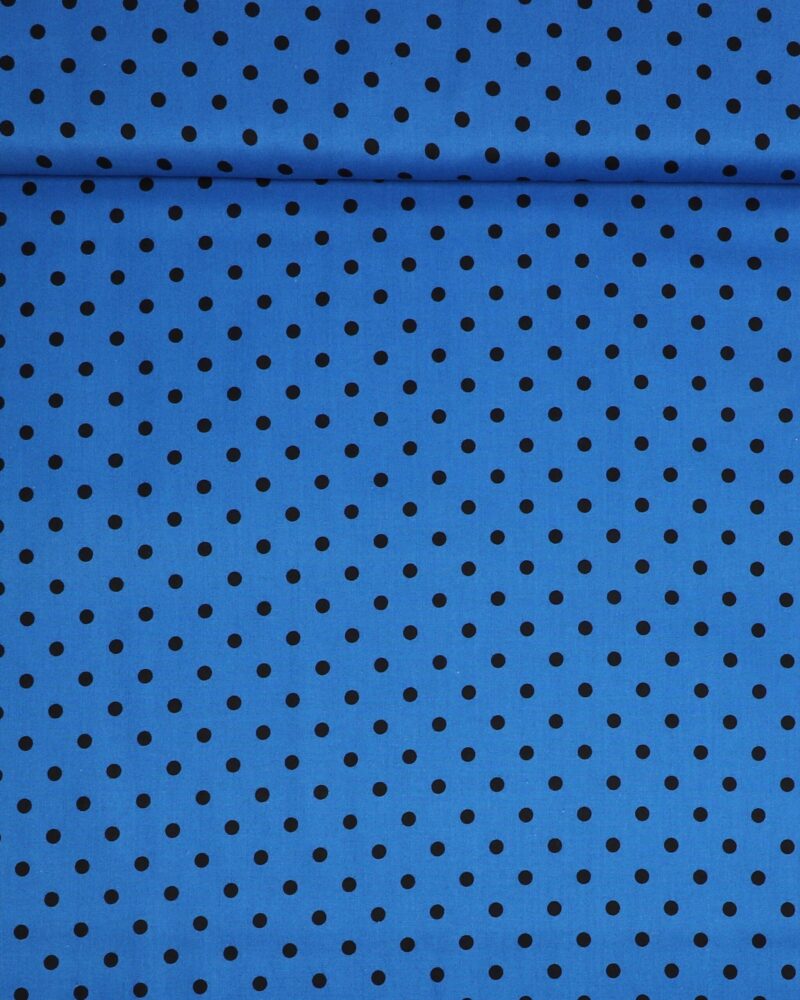 Blå med sorte prikker - Patchwork - Ukendt