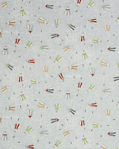 Strandtelte på meleret grå - Patchwork