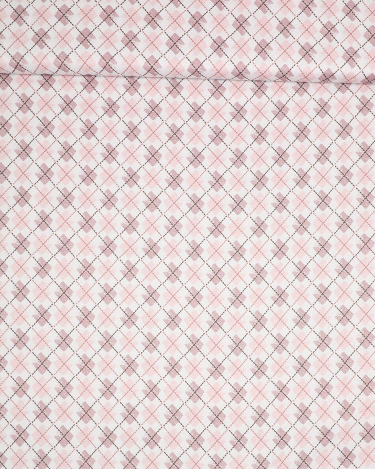 Rosa og gammelrosa på hvid - Patchwork