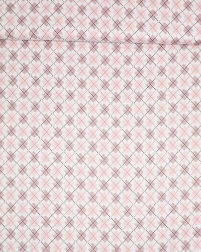 Rosa og gammelrosa på hvid - Patchwork