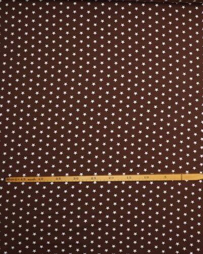 Hvide stjerner på brun - French Terry