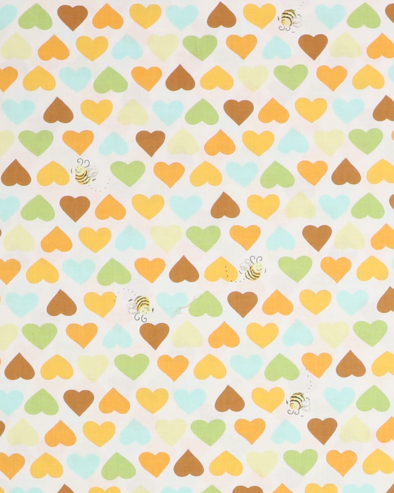 Hjerter og en lille bi på hvid - Patchwork 4 Hjerter og en lille bi på hvid - Patchwork - Billede 2