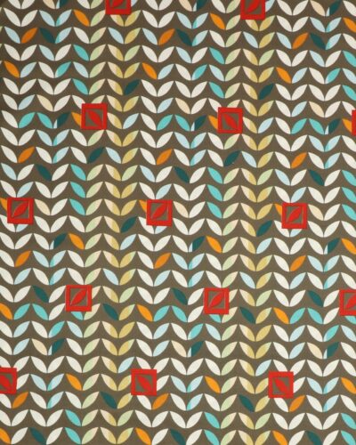 Grå med farvede bladmønster - Patchwork
