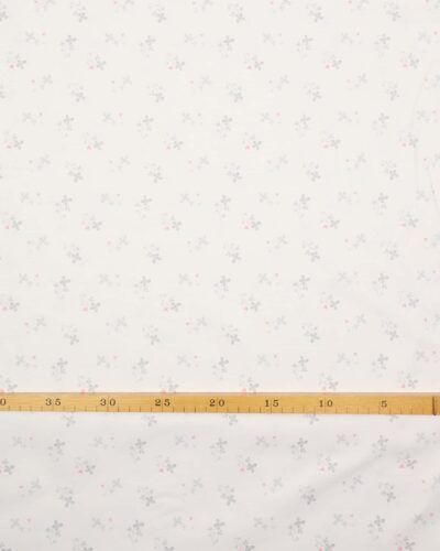 Grå blomster på hvid - Patchwork