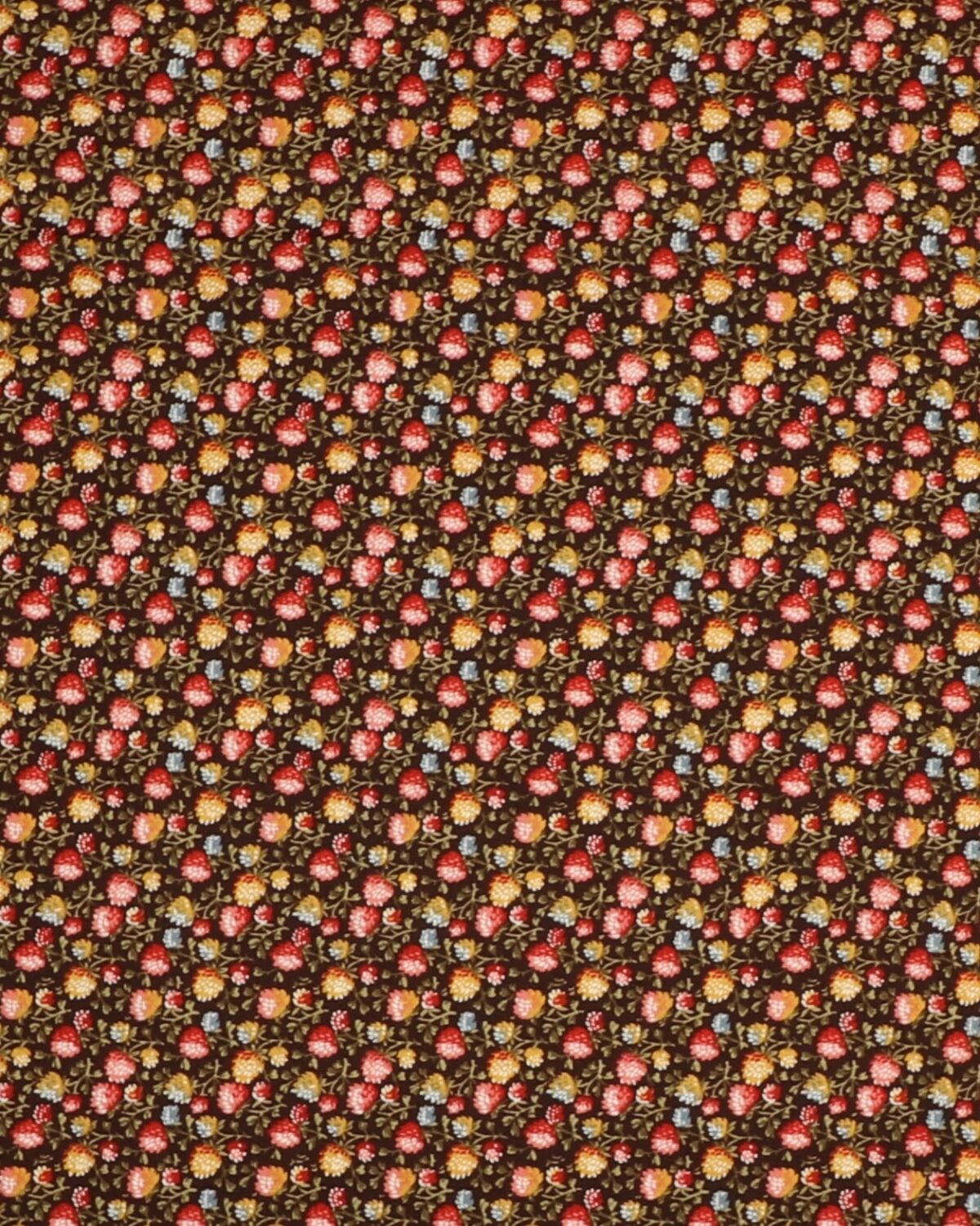 Småblomstret på mørkebrun - Patchwork - Billede 2