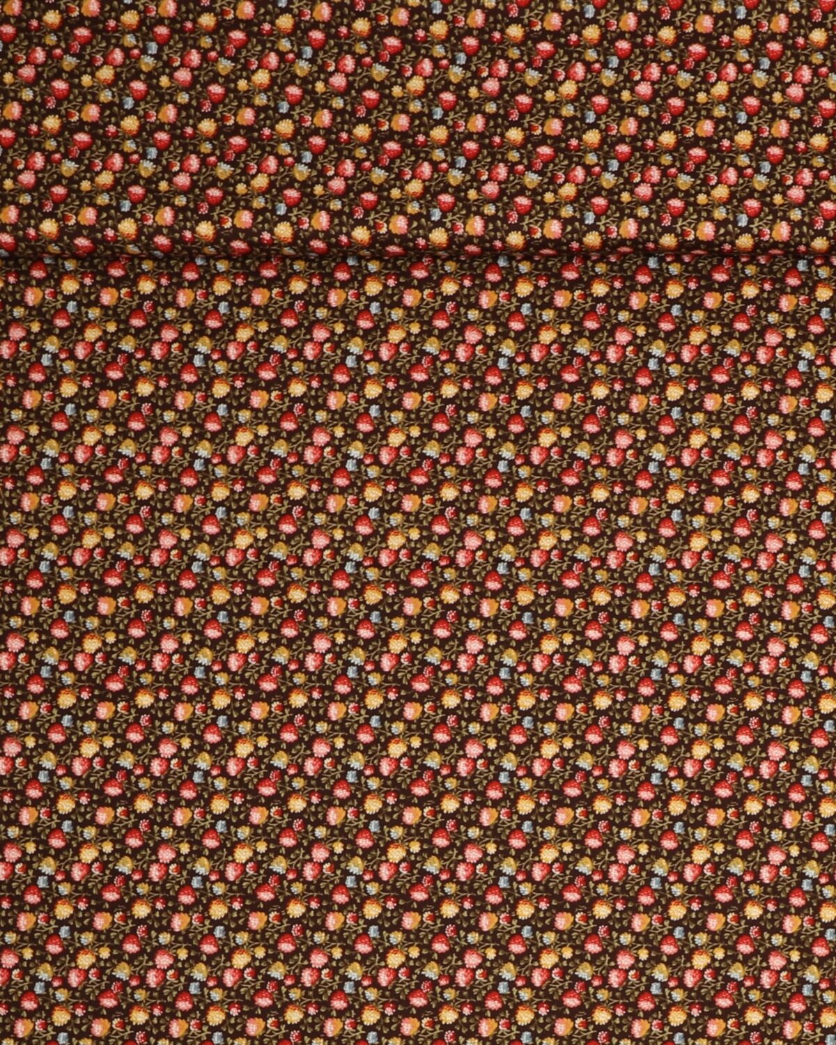 Småblomstret på mørkebrun - Patchwork