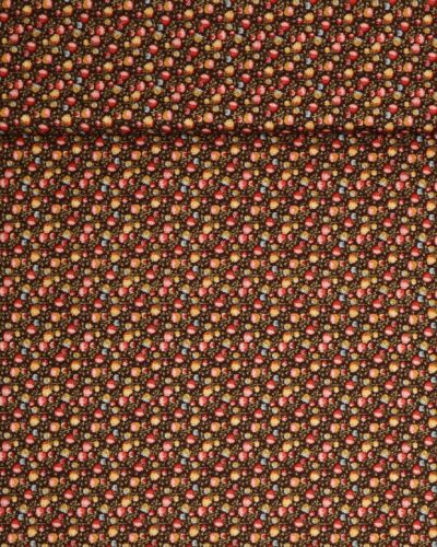 Småblomstret på mørkebrun - Patchwork