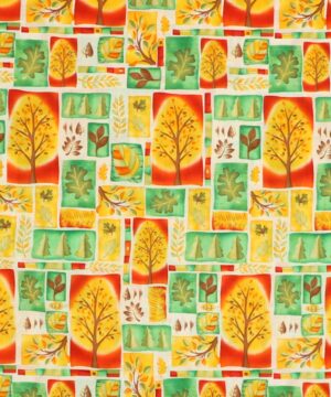 Træer og blade i farvede felter - Patchwork - Timeless Treasures Fabrics of SoHo