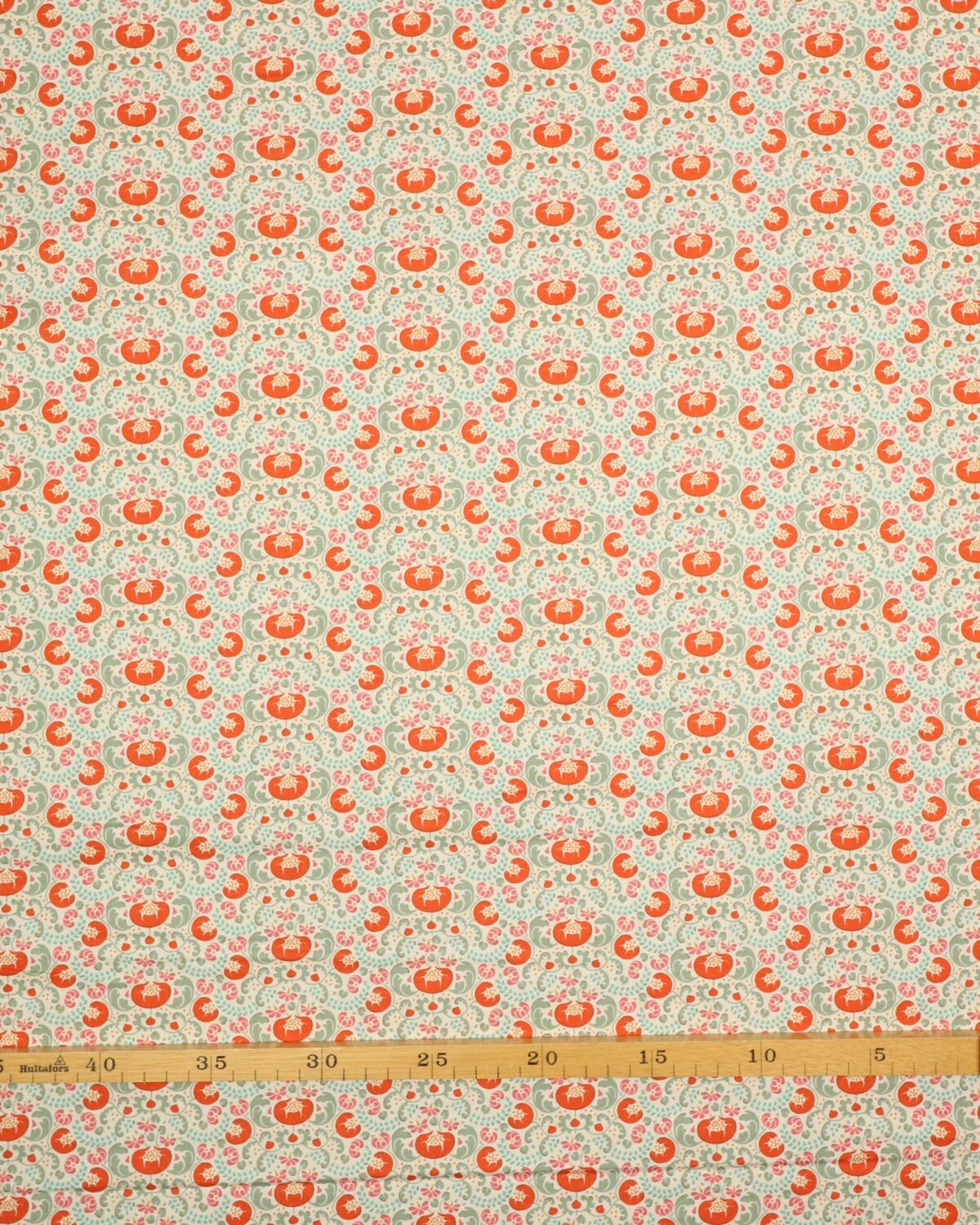 Lazy Days collection, orangerød på hvid - Tilda - Billede 3