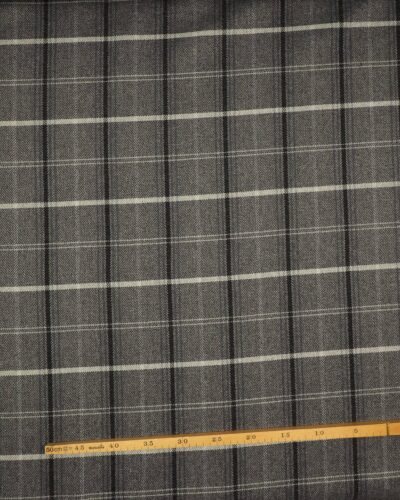 Grå m. dueblå og hvid - Møbelstof 7 Grå m. dueblå og hvid - Møbelstof