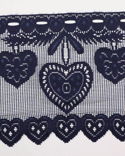 Cafégardin, blå - 35 cm høj