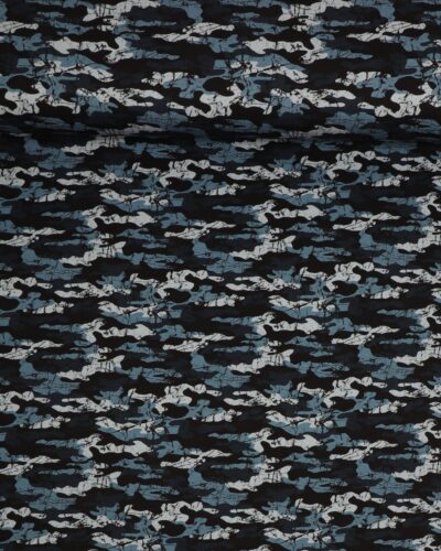 Blå camouflage - French Terry