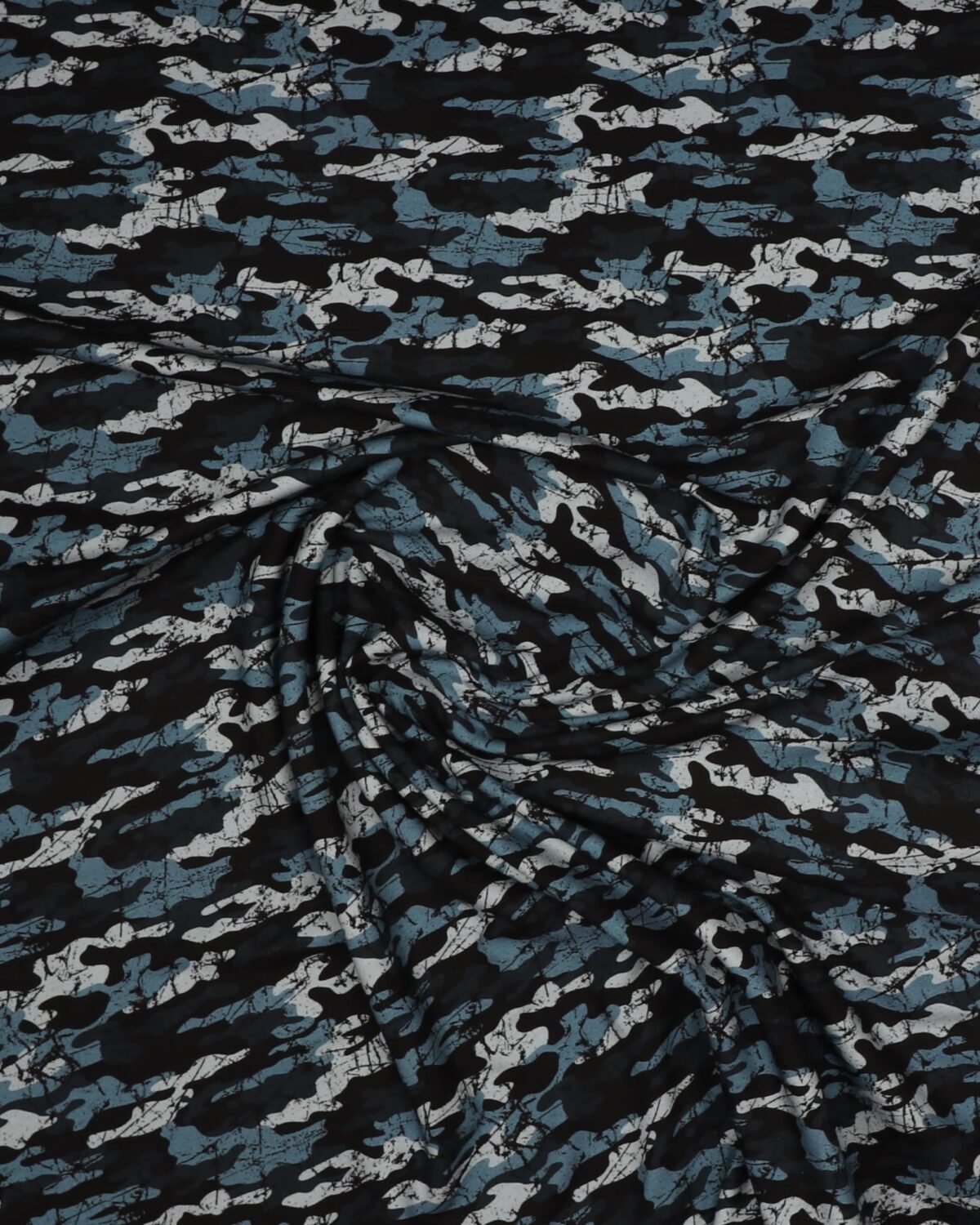Blå camouflage - French Terry - Billede 2