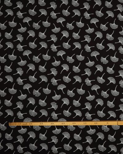 Sort m. biloba blade - Double Gauze blestof/musselin stof 7 Sort m. biloba blade - Double Gauze blestof/musselin stof