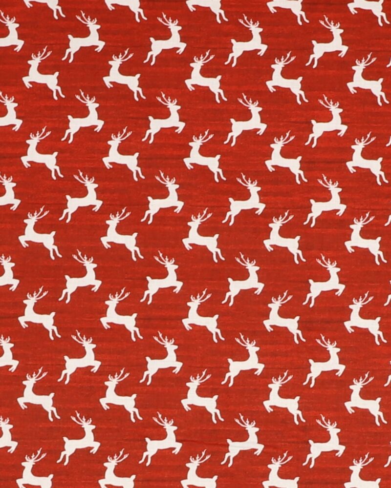 Rensdyr på rød - Patchwork - 3 wishes fabric