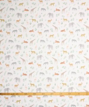 Vilde dyr på offwhite bund - Patchwork - Paintbrush studio fabrics