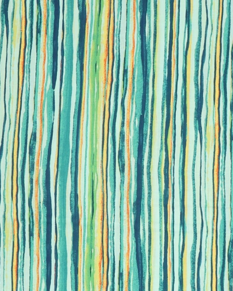 Striber i mint, blå, gul, grøn - Patchwork - RJR Fabrics