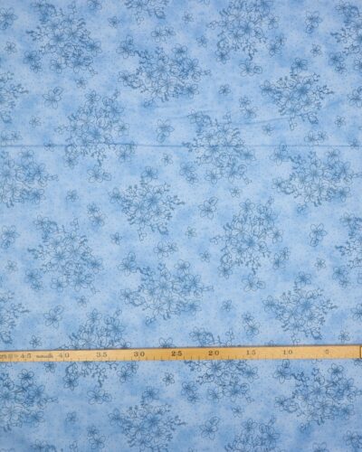 Buketter på meleret blå - Patchwork 7 Buketter på meleret blå - Patchwork