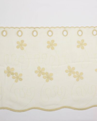 Cafégardin, offwhite m. blomster - 42 cm høj