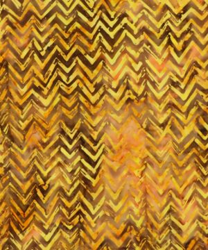 Zigzag i gul, brun, orange - Bali - Anthology fabrics