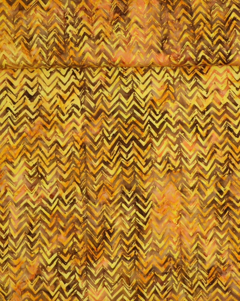 Zigzag i gul, brun, orange - Bali - Anthology fabrics