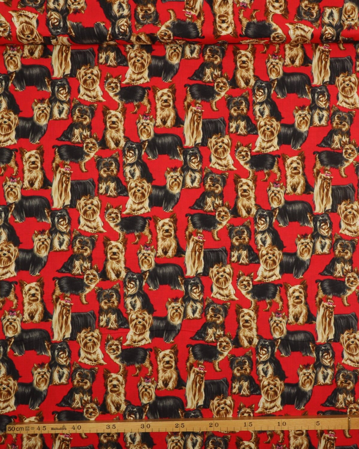 Yorkshire Terrier på rød - Patchwork - Billede 3