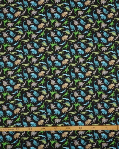 Dinoer på sort - Patchwork