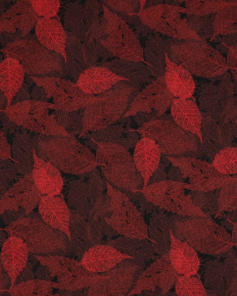 Blade i røde nuancer på sort - Patchwork - P&B Textiles