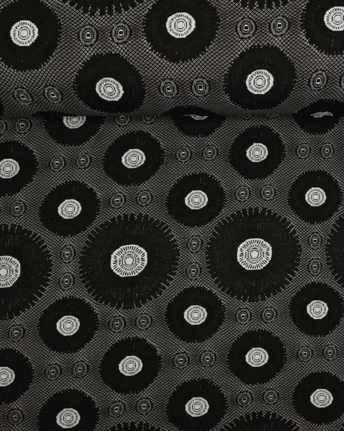 Grå/sort mønster - Bomuld/polyester jersey