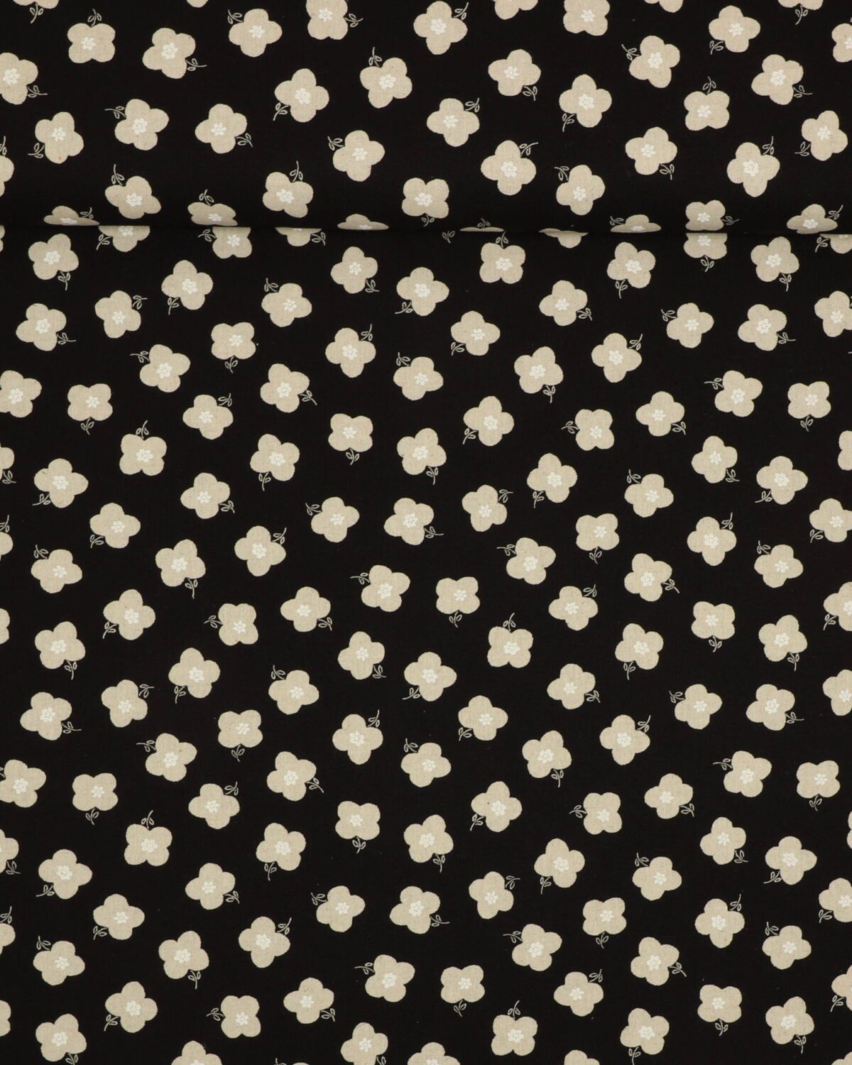 Naturfarvet blomster på sort - Patchwork